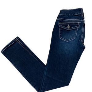 Bootlegger Dreyfus Women’s Dark Wash White Stitch Blue Jeans  (Size 24)